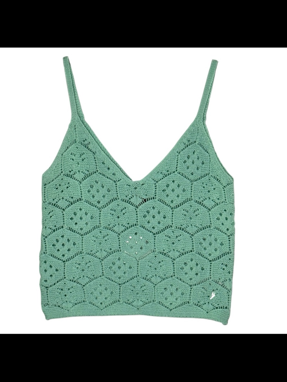 American Eagle Outfitters Crochet Tank Top in Mint Green